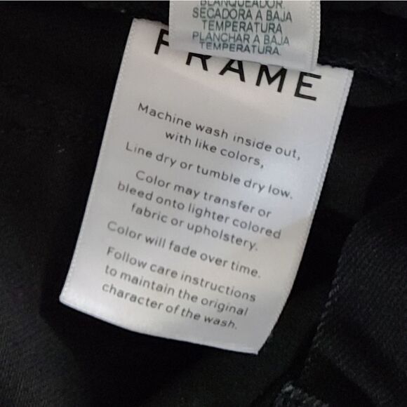 NWOT FRAME 29 Black Denim Le High Straight Side Fray Jeans in Killington Size 29 - Picture 15 of 16